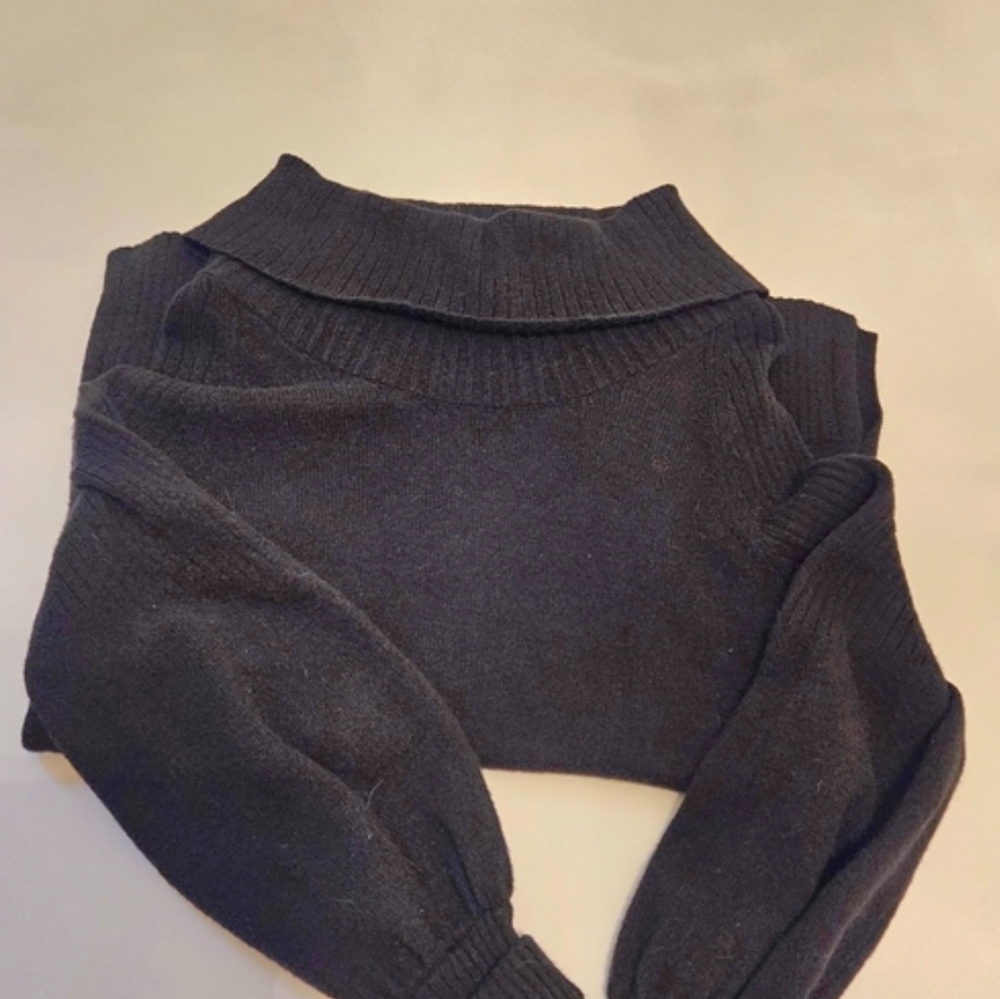 Anthropologie Black Cowl Neck Sweater
